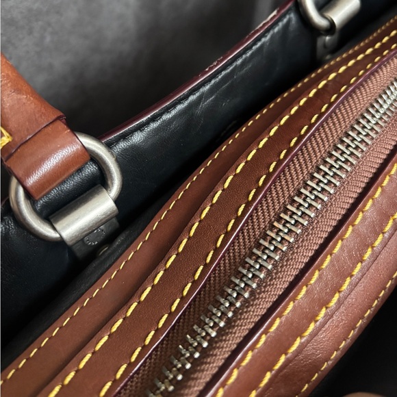 Coach Rogue Briefcase Brown Leather Work Bag Satchel Crossbody Laptop Authentic - Picture 14 of 16